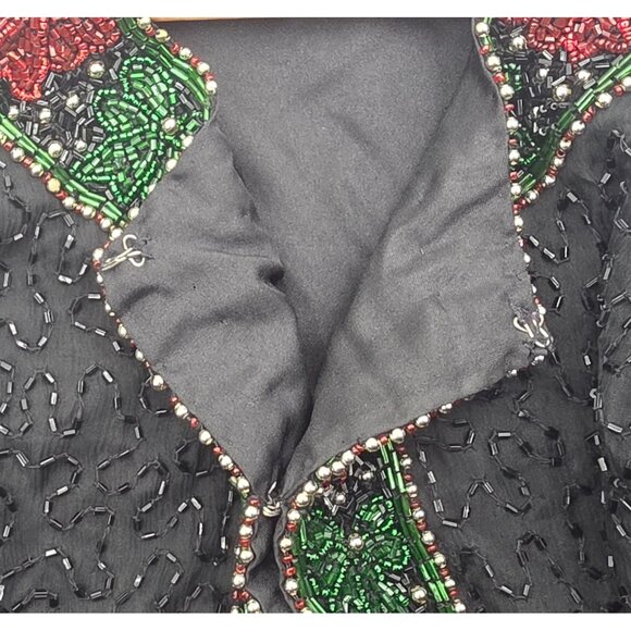 Vintage Women's - Laurence Kazar Beaded Bow Holiday Jacket, Size 1X - Picture 11 of 11